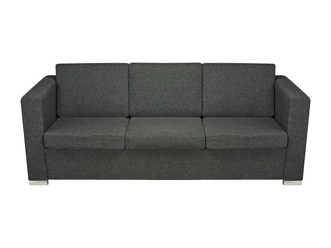 Canapé à 3 places Tissu Gris foncé