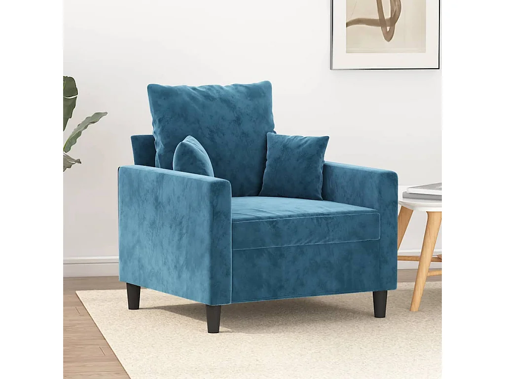 Poltrona Blu 60 cm Velluto