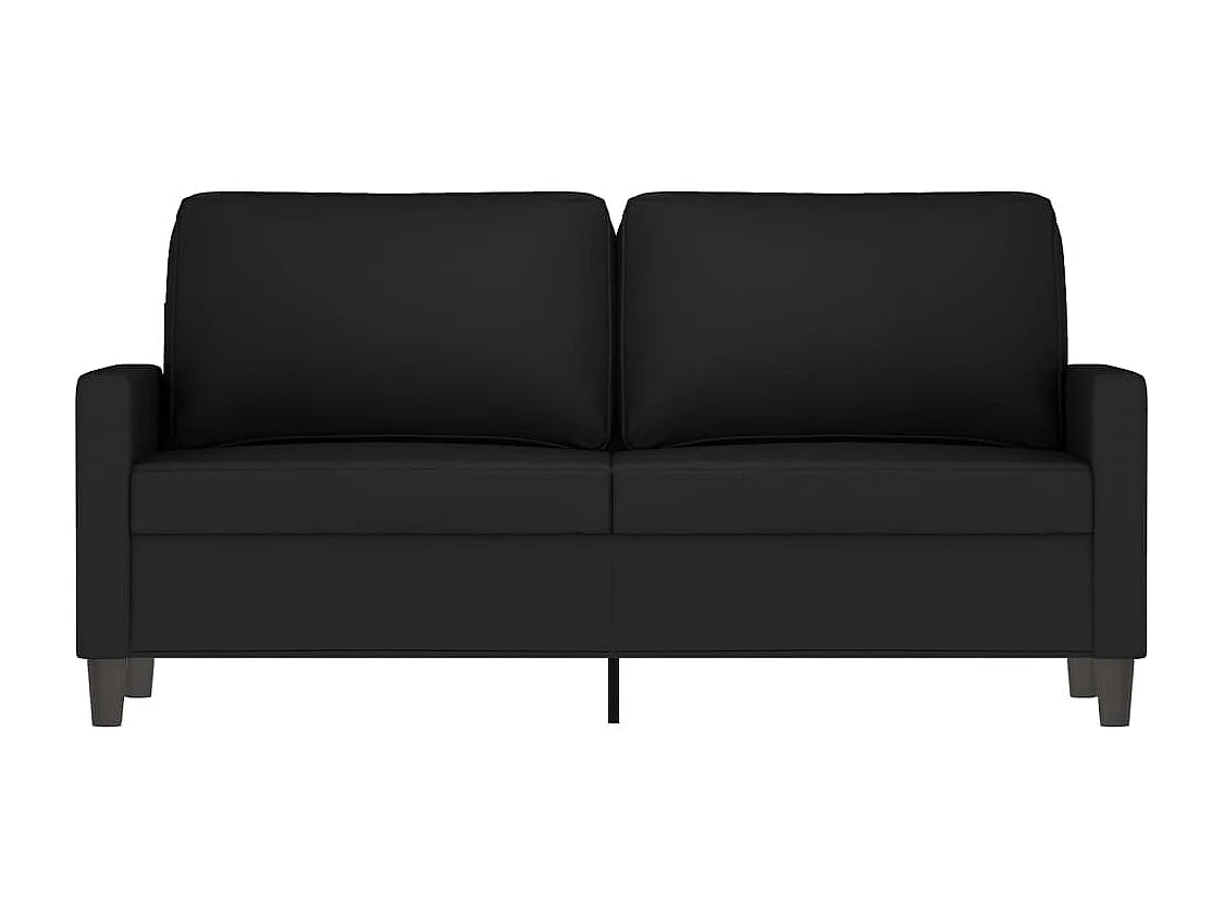 Sofá de 2 lugares veludo 140 cm preto