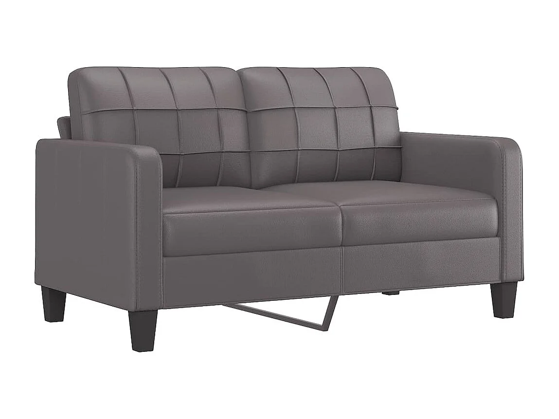 2-delige Loungeset met kussens kunstleer grijs