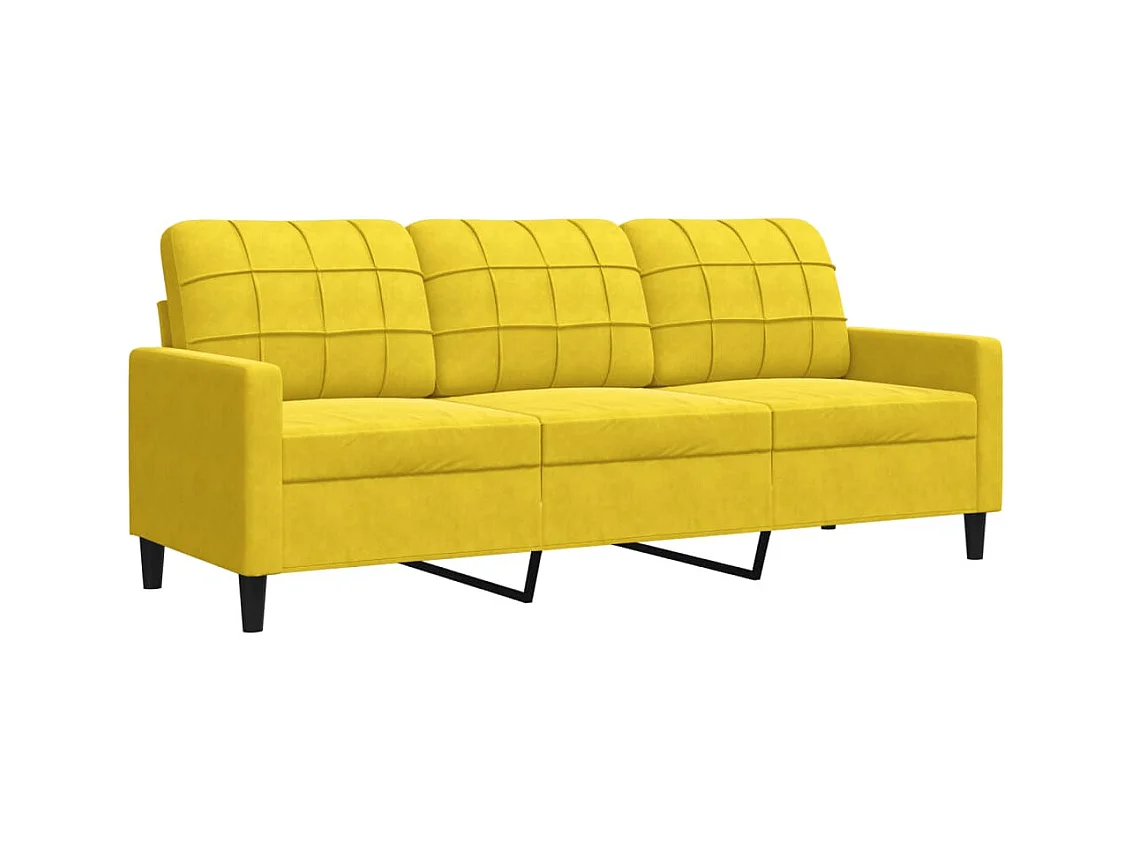 Ensemble de canapés 3 pcs avec coussins Jaune Velours
