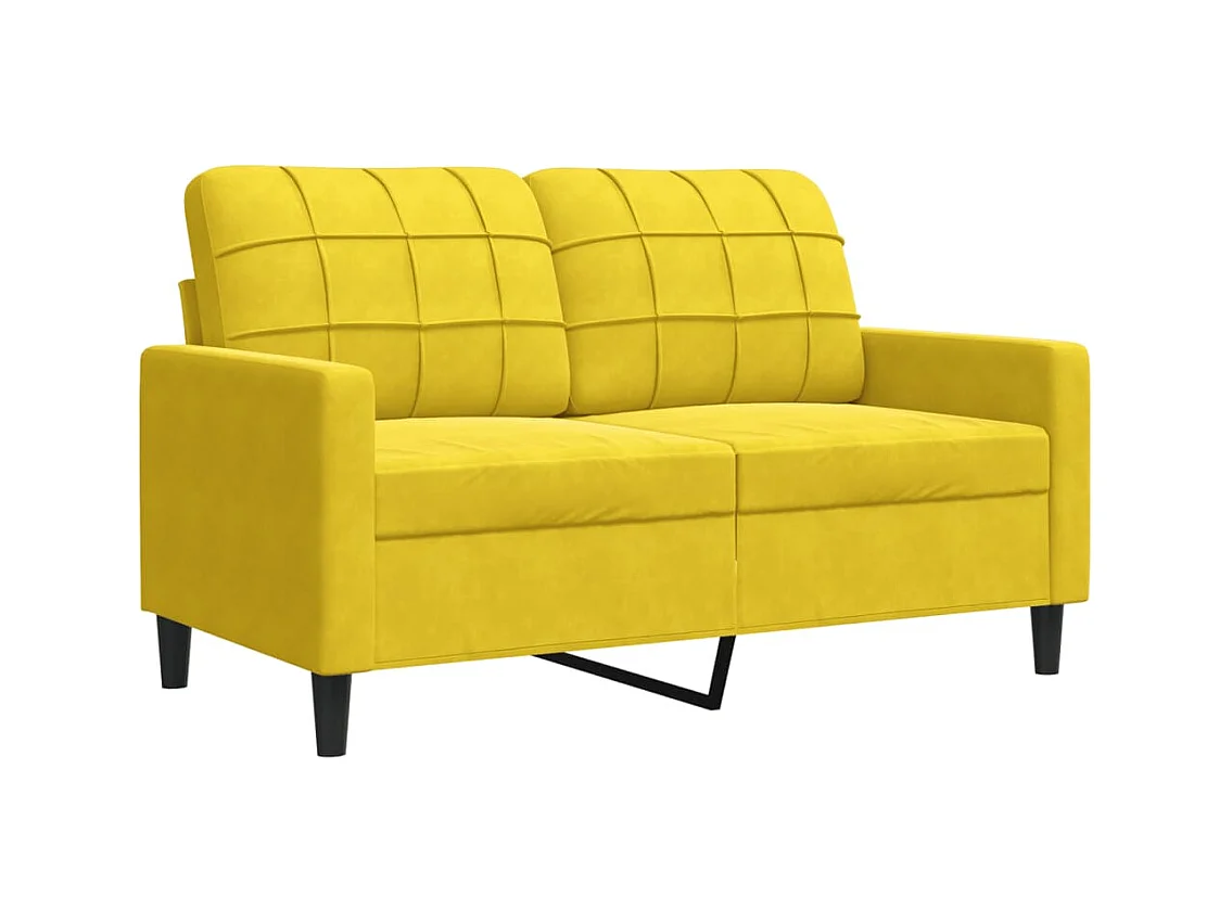 Ensemble de canapés 3 pcs avec coussins Jaune Velours