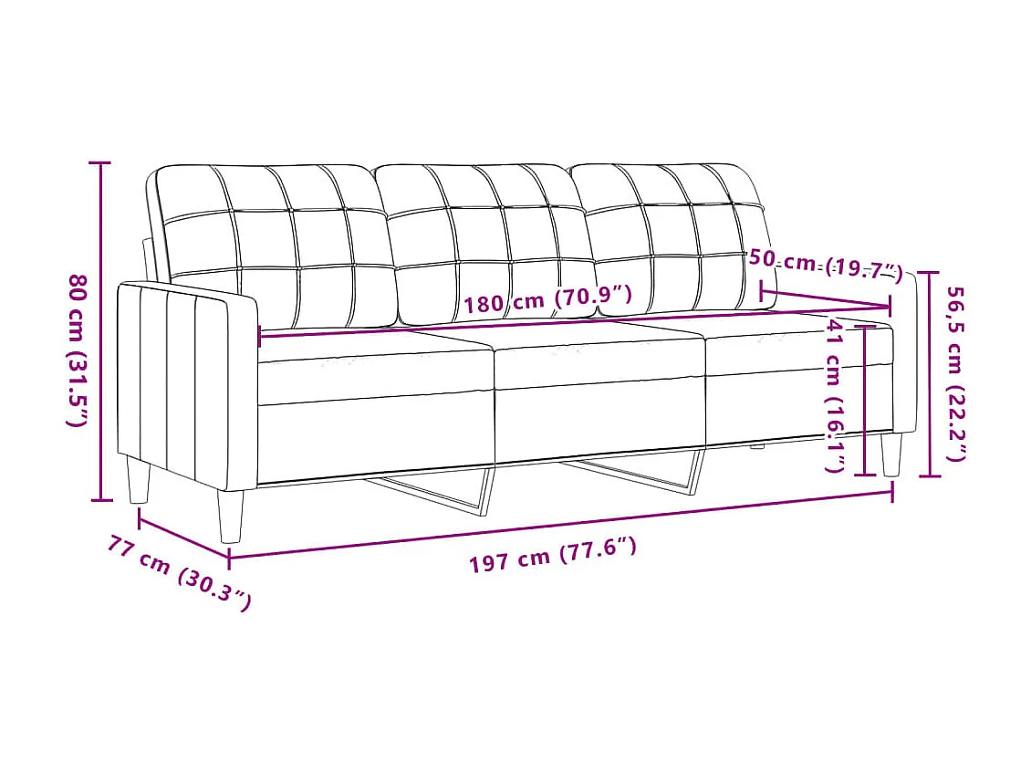 3-delige Loungeset met kussens fluweel geel