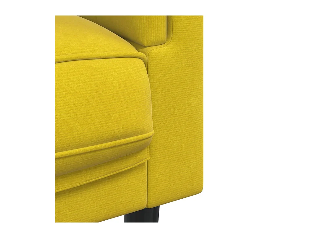 Canapé avec coussins 3 places jaune velours