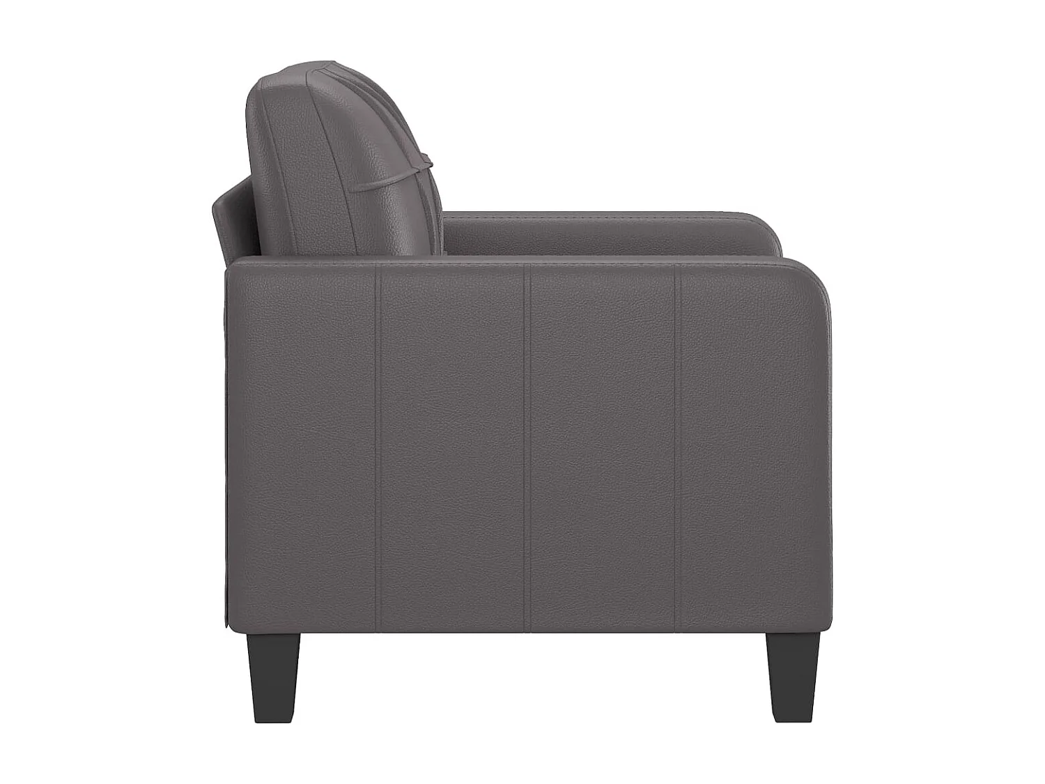 Fauteuil Gris 60 cm Similicuir