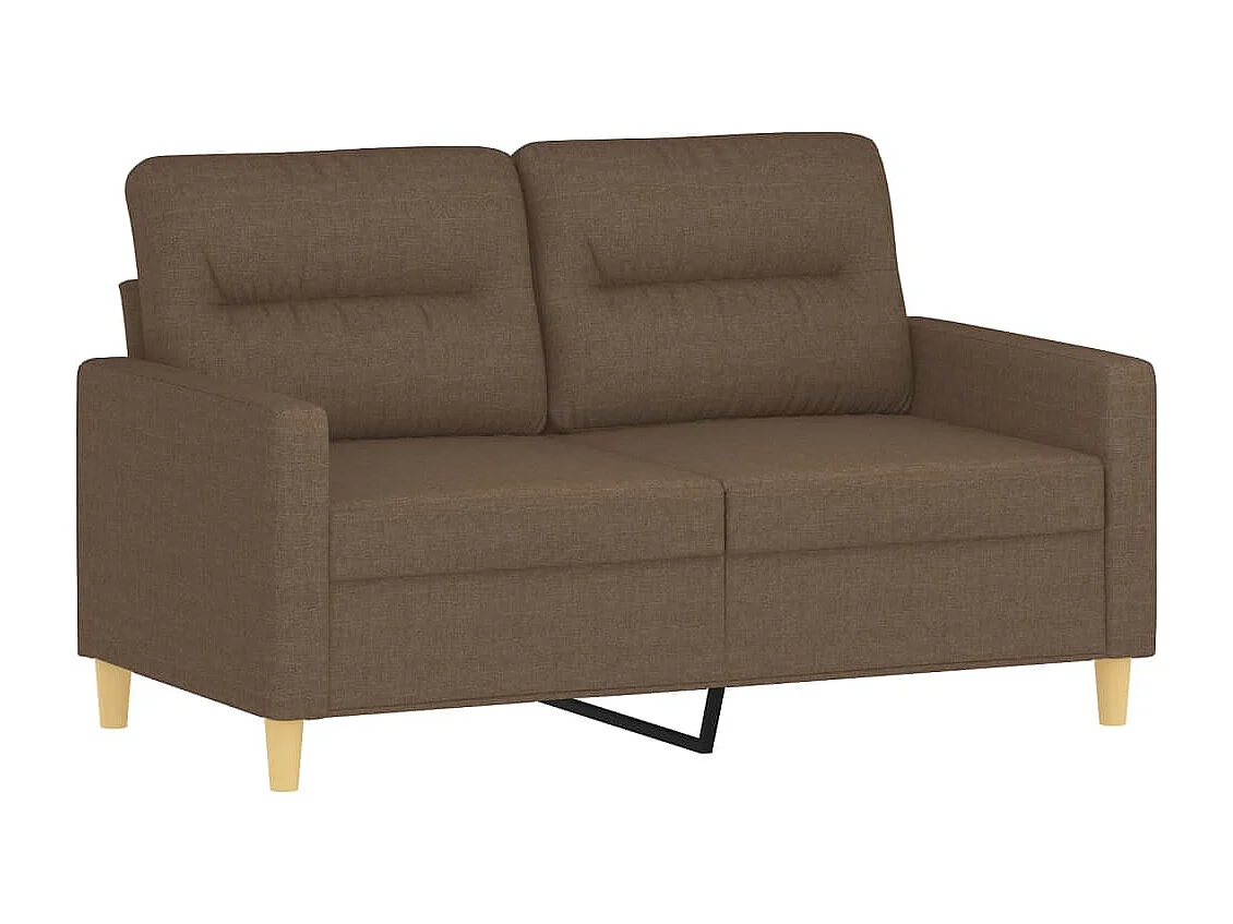 Ensemble de canapés 3 pcs avec coussins marron tissu