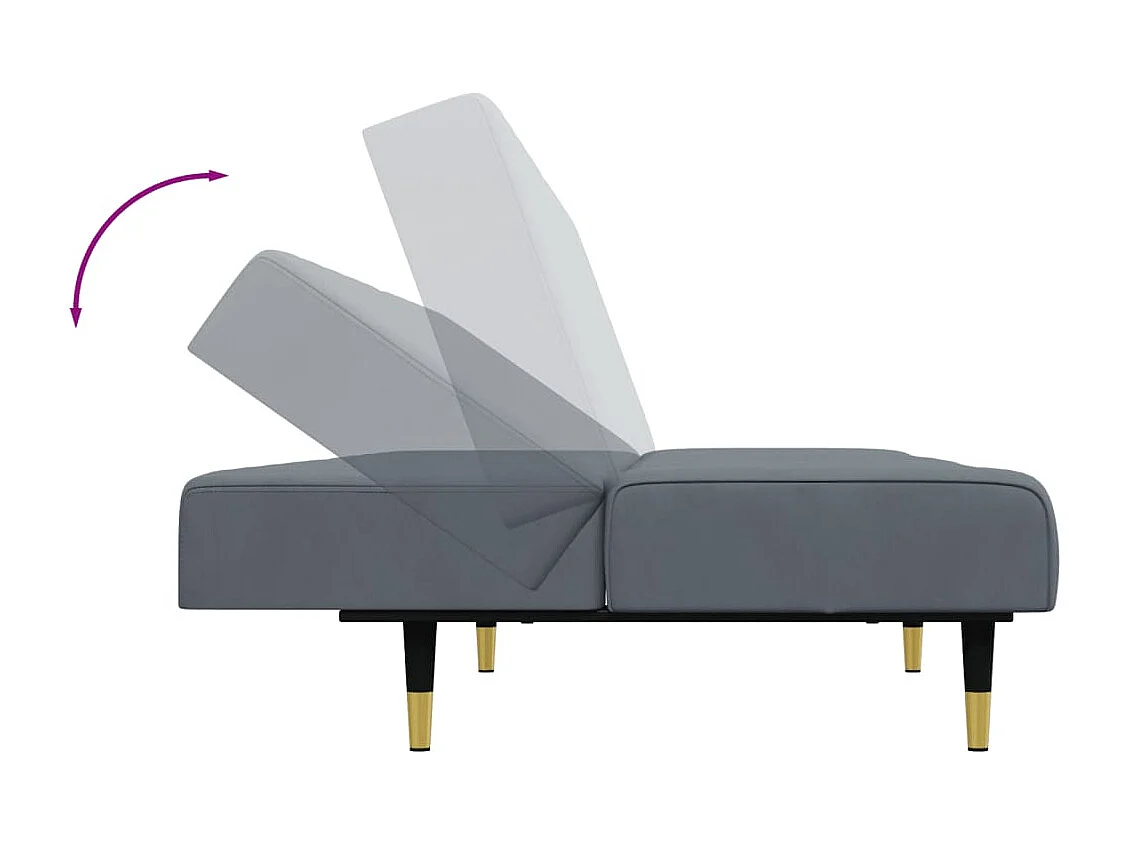 Set di Divani 2 pz Grigio Scuro in Velluto