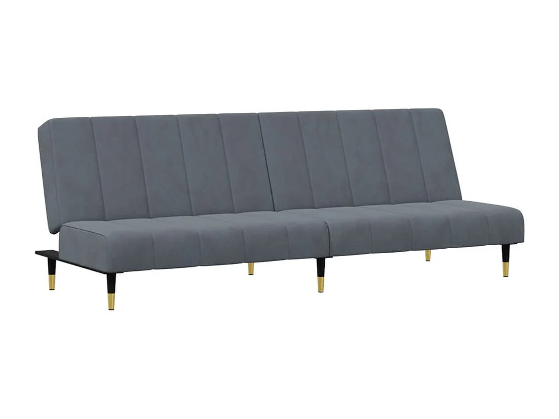 Ensemble de canapés 2 pcs gris foncé velours