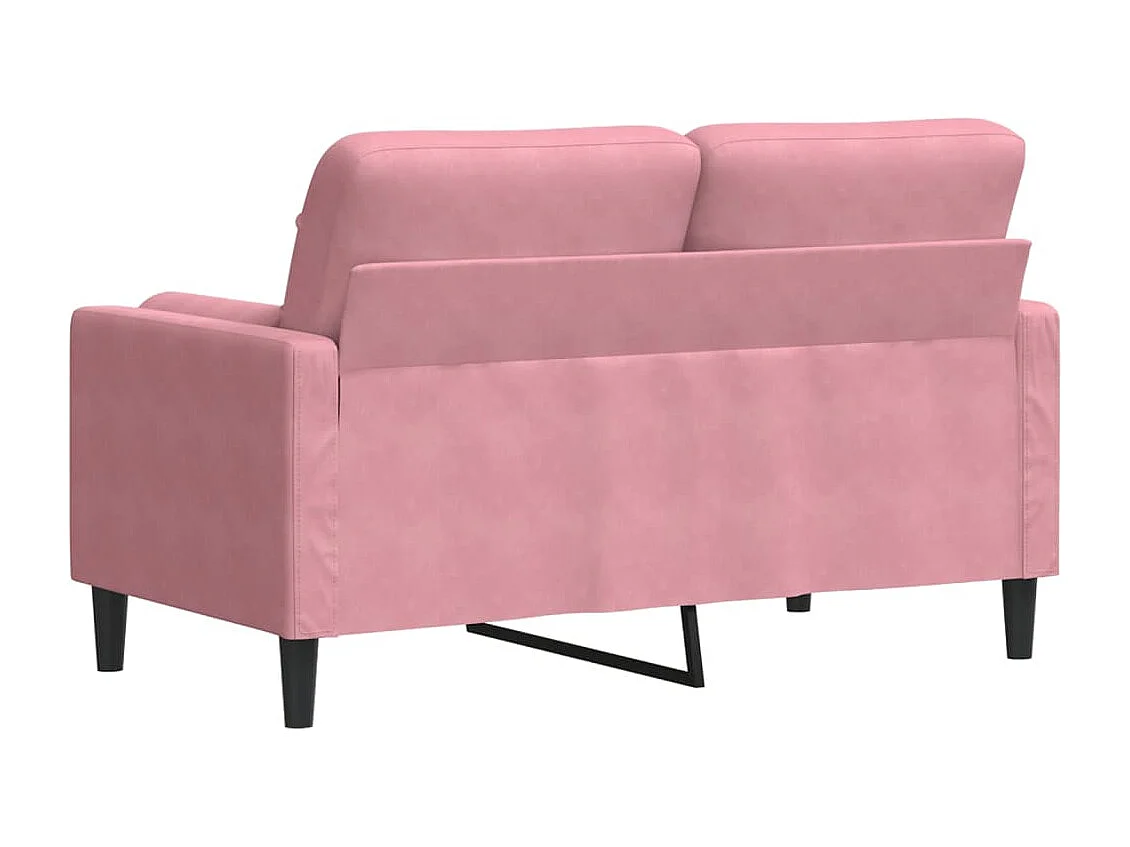Tweezitsbank met sierkussens 120 cm fluweel roze