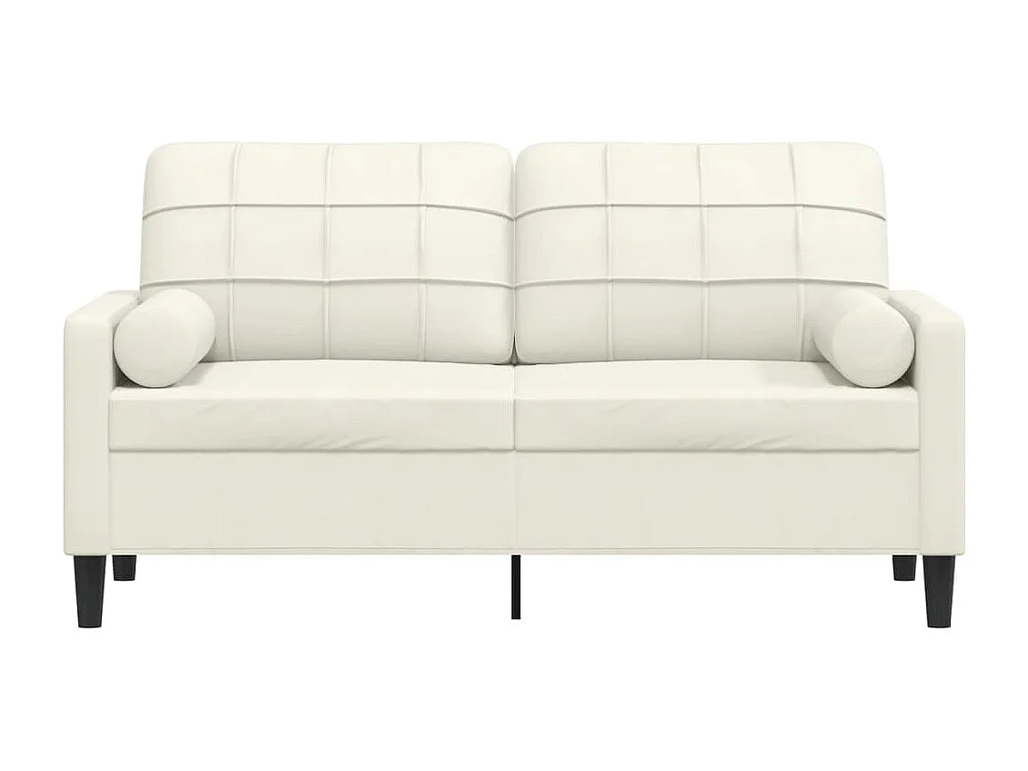 Canapé 2 places avec oreillers décoratifs crème 140 cm velours