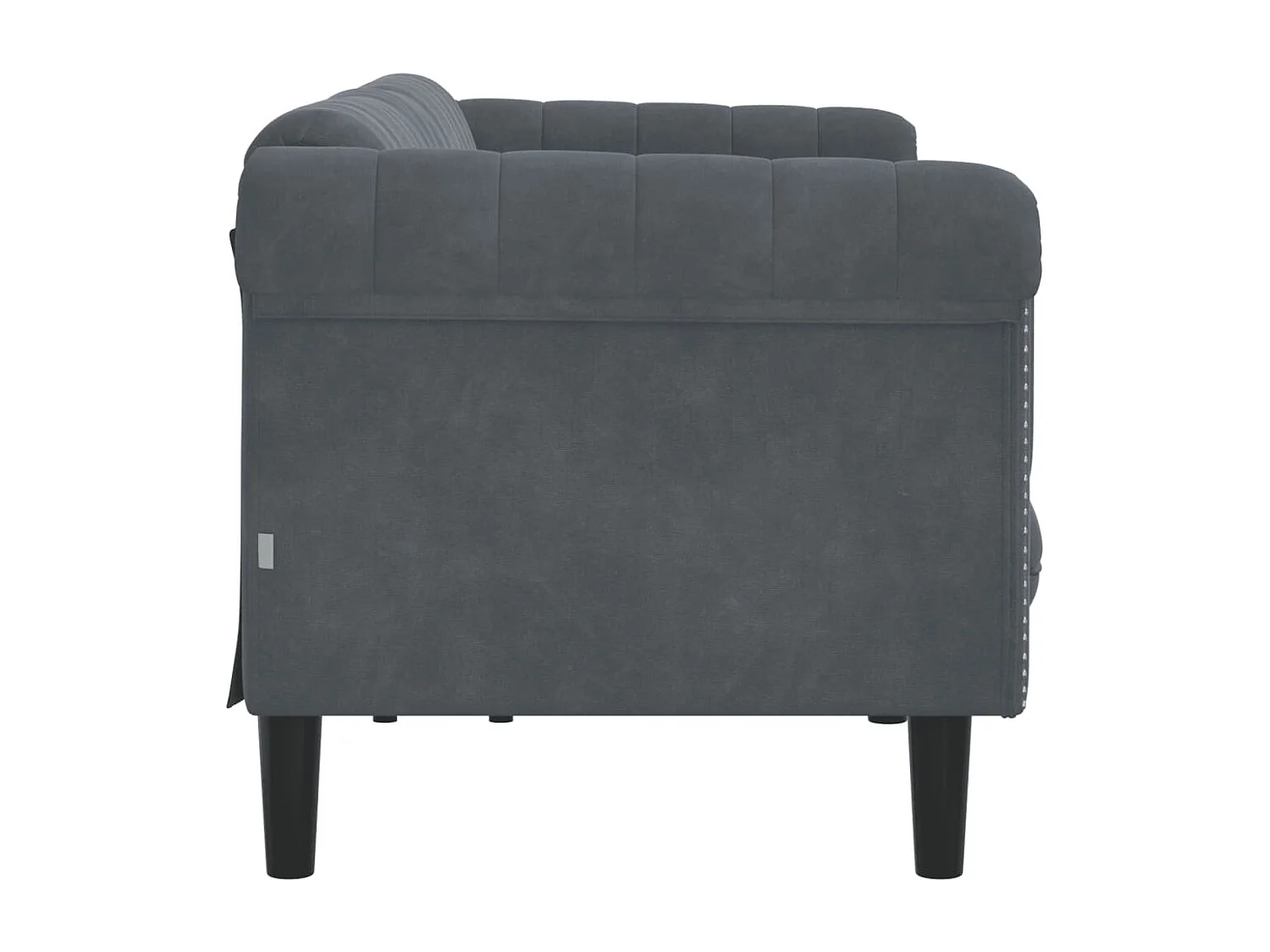 Sofa 3-Sitzer Dunkelgrau Samt