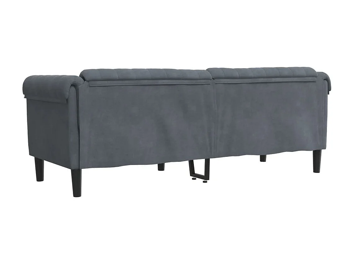 Sofa 3-Sitzer Dunkelgrau Samt