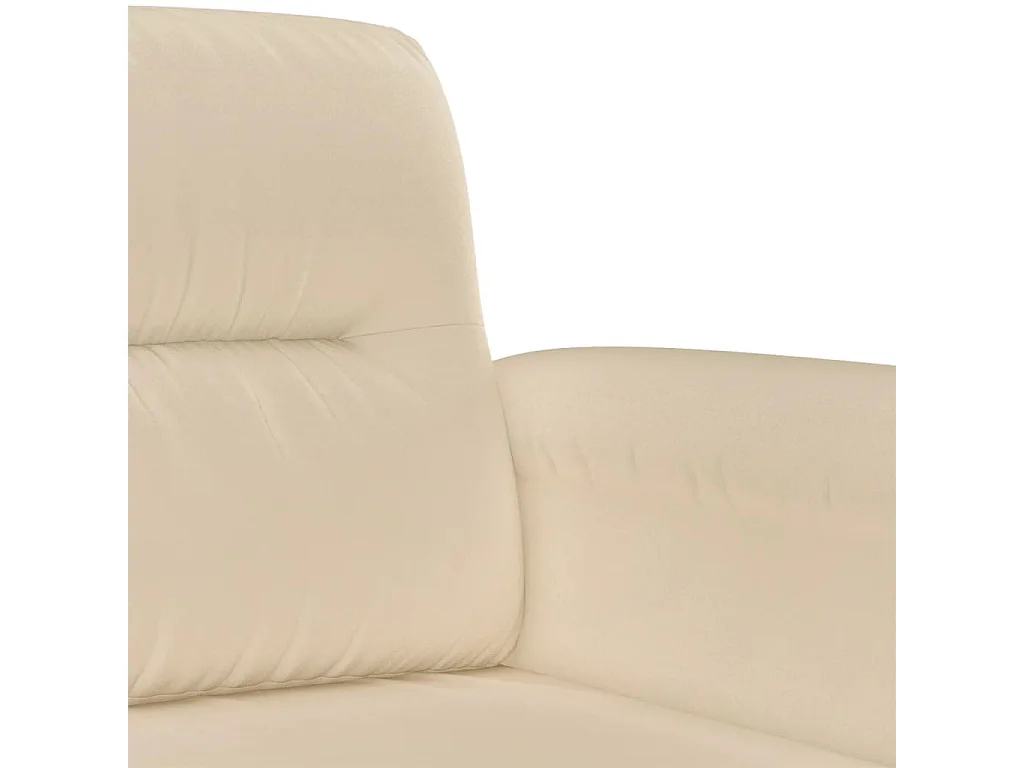 Ensemble de canapés 2 pcs avec coussins crème tissu microfibre