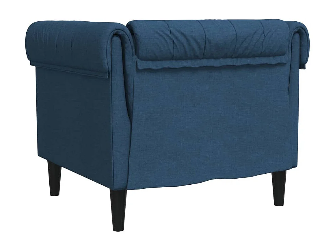 Fauteuil Chesterfield bleu tissu