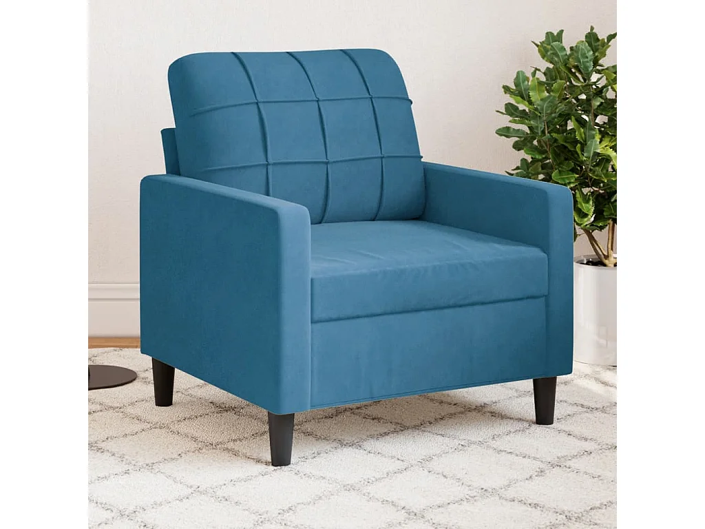 Poltrona Blu 60 cm Velluto