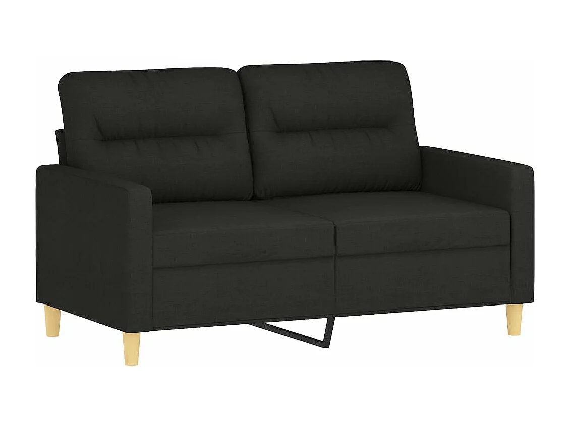 Ensemble de canapés 3 pcs avec coussins noir tissu