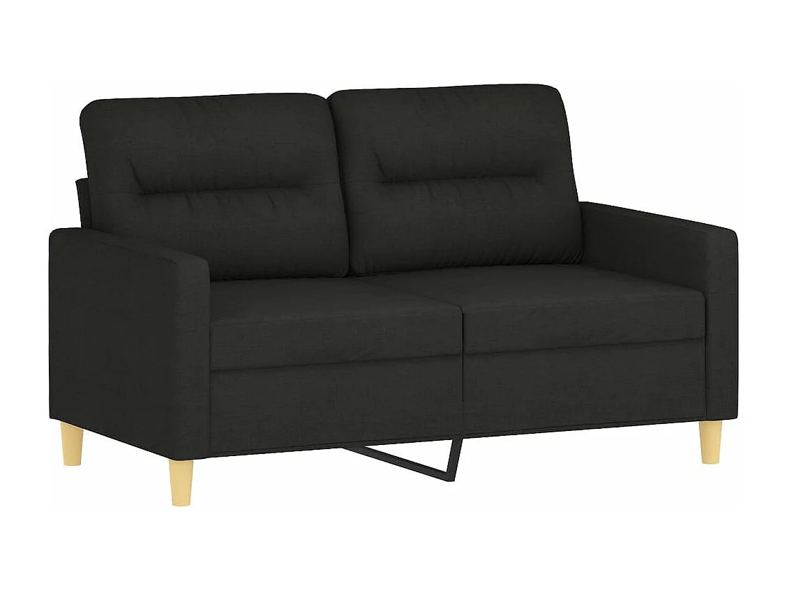 Ensemble de canapés 3 pcs avec coussins noir tissu