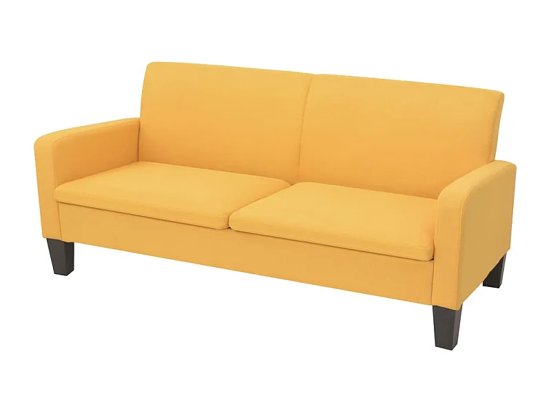 Sofá de 3 lugares 180x65x76 cm amarelo