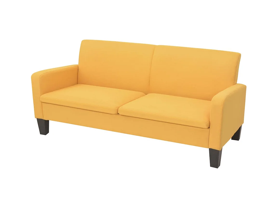 Divano a 3 Posti 180x65x76 cm Giallo