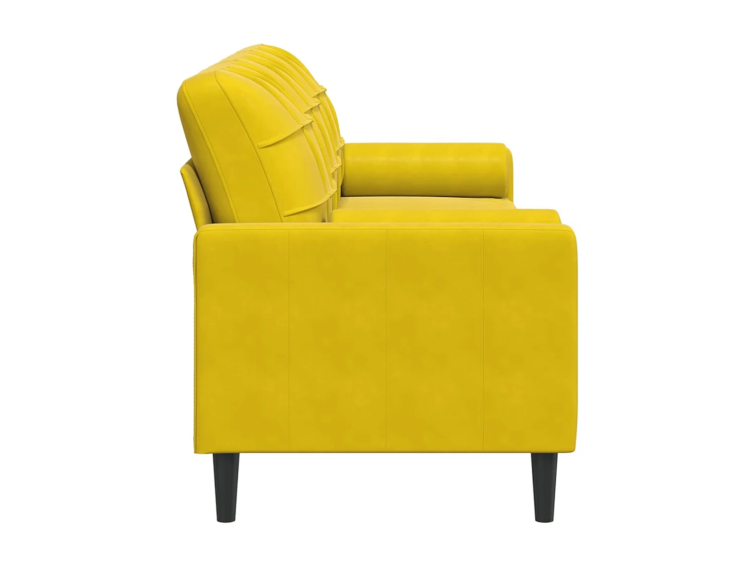 Divano a 3 Posti con Cuscini Giallo 210 cm in Velluto