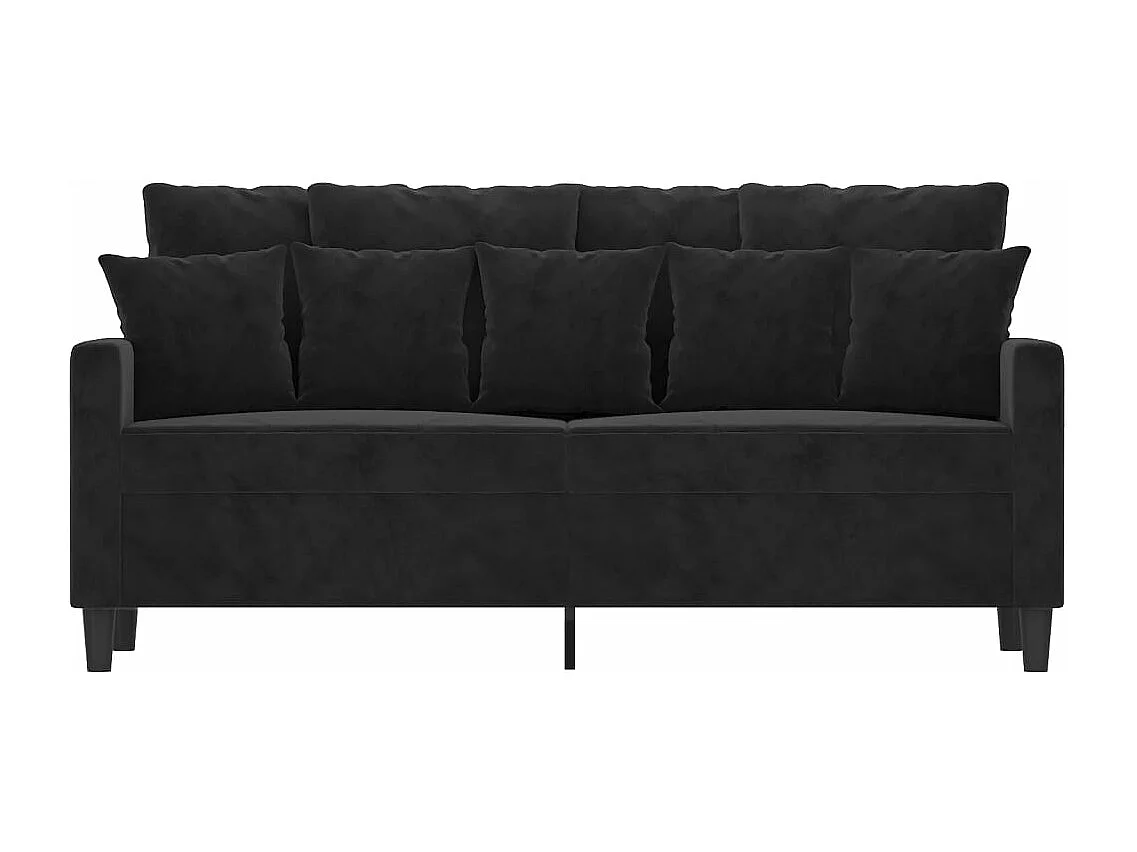 Canapé à 2 places Noir 140 cm Velours