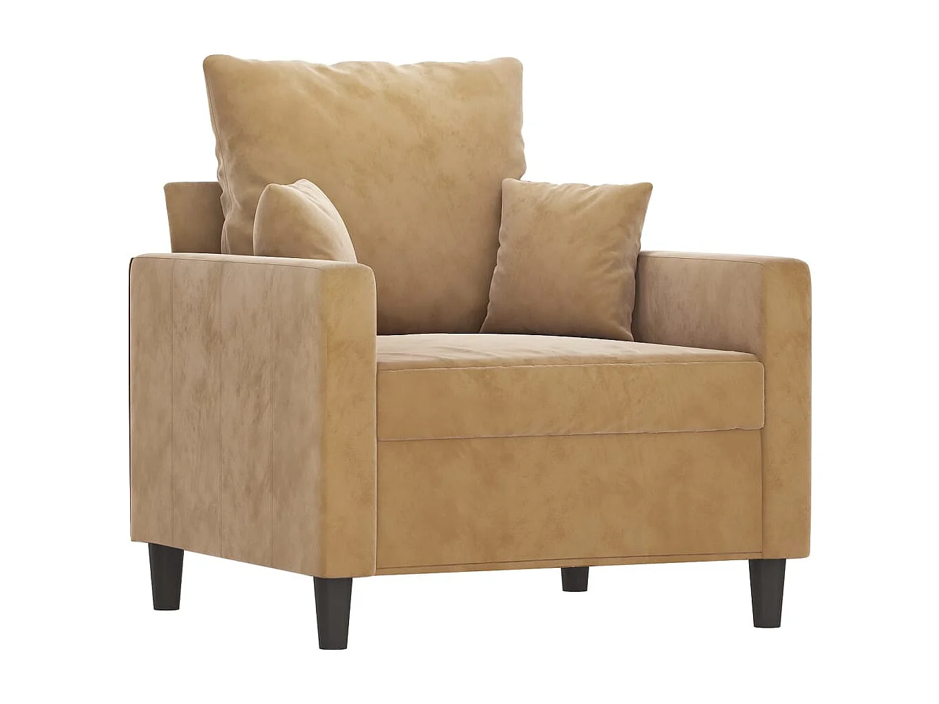 Fauteuil Marron 60 cm Velours