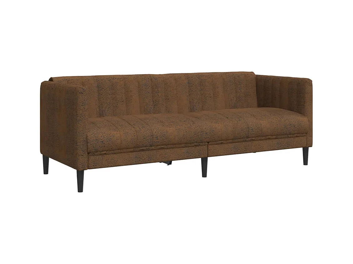 Driezitsbank kunstsuède bruin