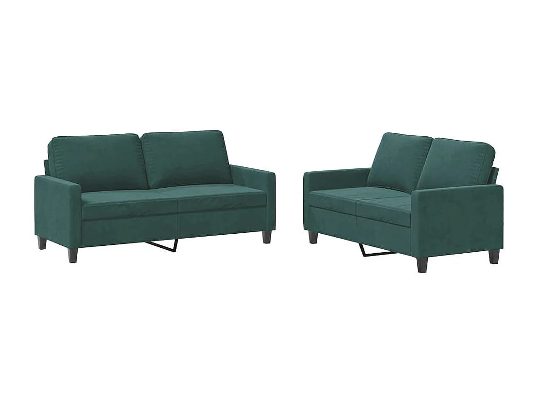 2-delige Loungeset met kussens fluweel donkergroen