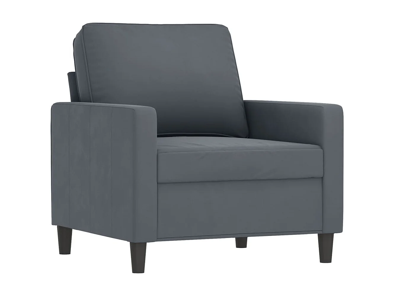 Fauteuil Gris foncé 60 cm Velours