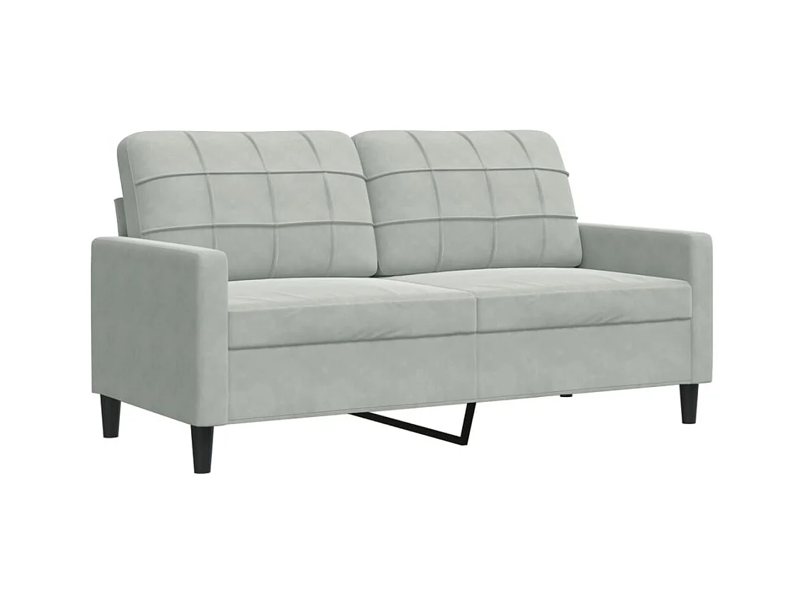 2-delige Loungeset met kussens en bolsters fluweel lichtgrijs