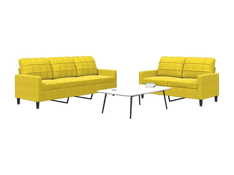 Juego de sofás con cojines 2 piezas terciopelo amarillo