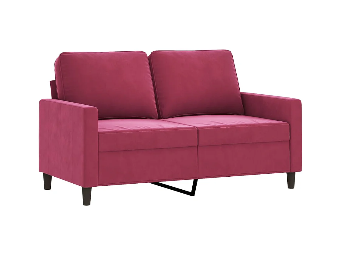 Ensemble de canapés 4 pcs avec coussins rouge bordeaux velours