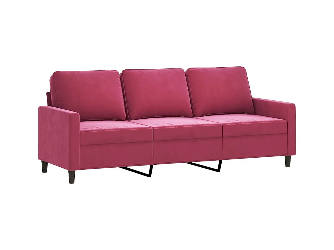 Ensemble de canapés 4 pcs avec coussins rouge bordeaux velours