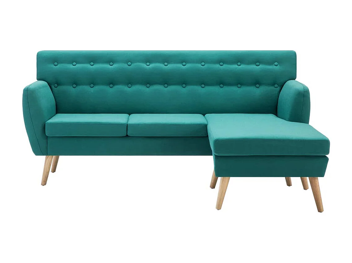 Divano a L Rivestito in Tessuto 171,5x138x81,5 cm Verde