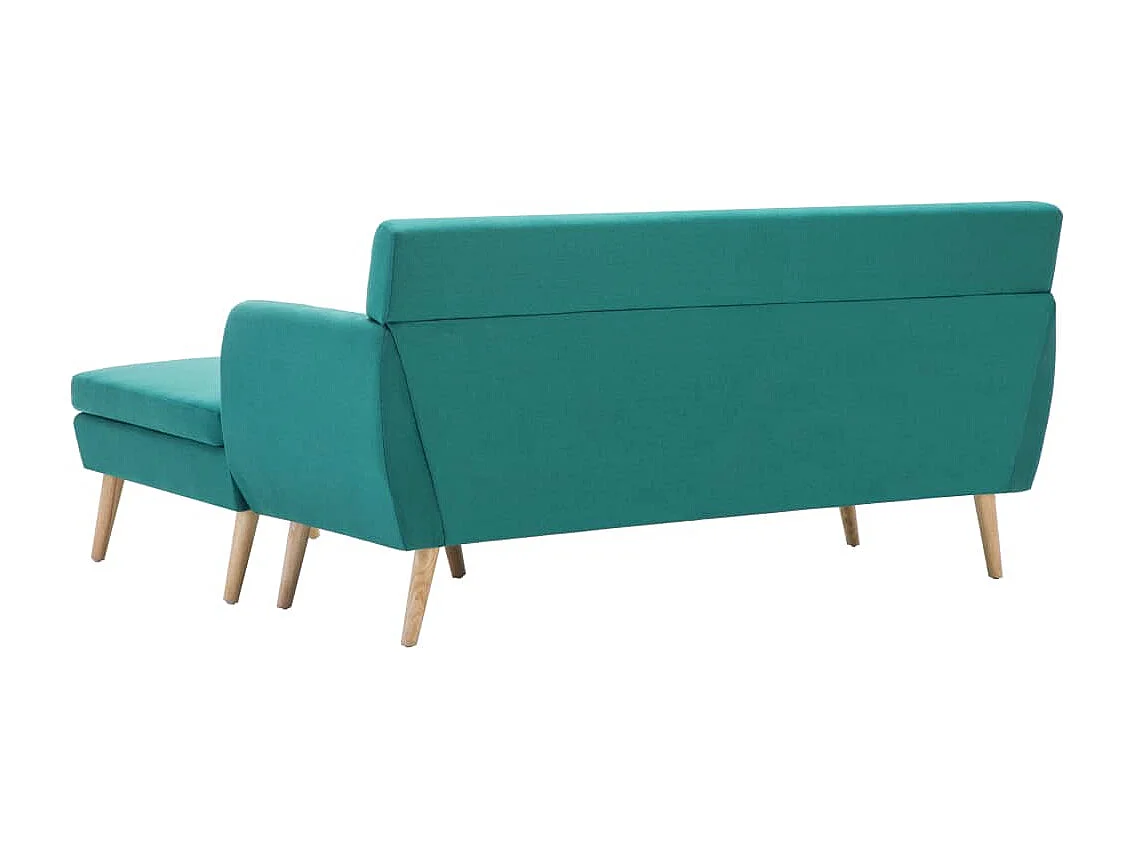 Divano a L Rivestito in Tessuto 171,5x138x81,5 cm Verde