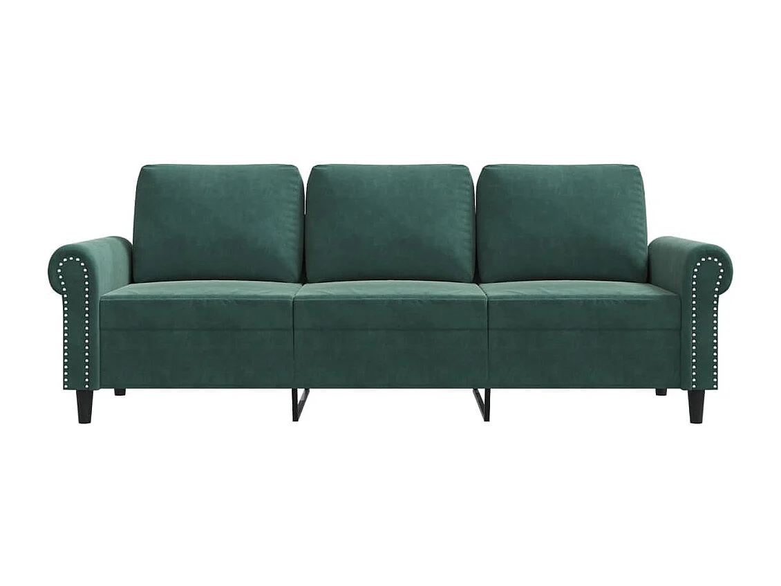Sofá de 3 plazas terciopelo verde oscuro 180 cm