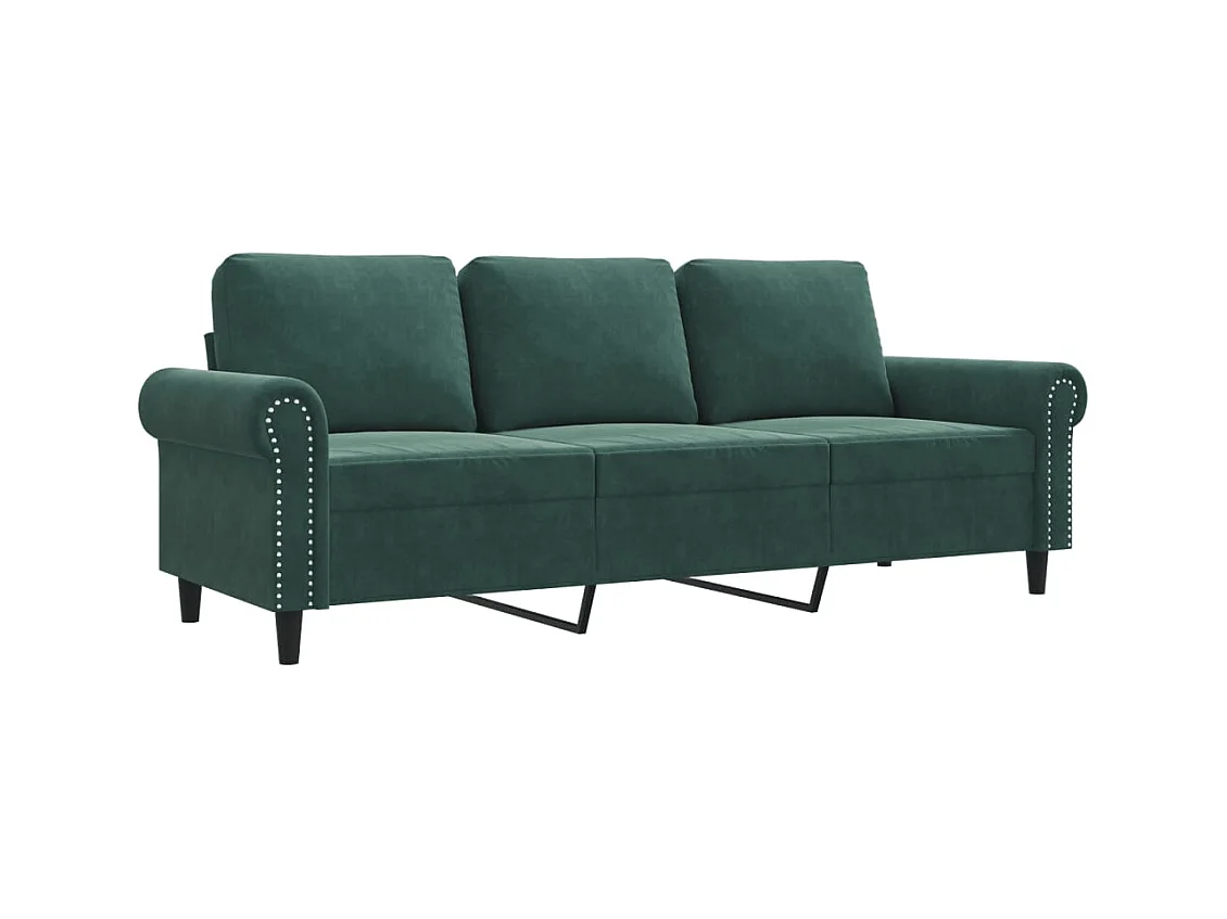 Canapé à 3 places Vert foncé 180 cm Velours