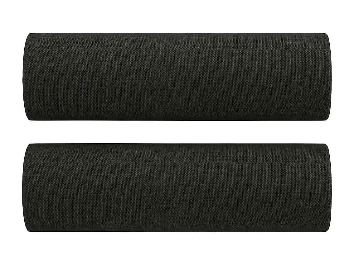 Canapé 3 places avec oreillers décoratifs noir 180 cm tissu
