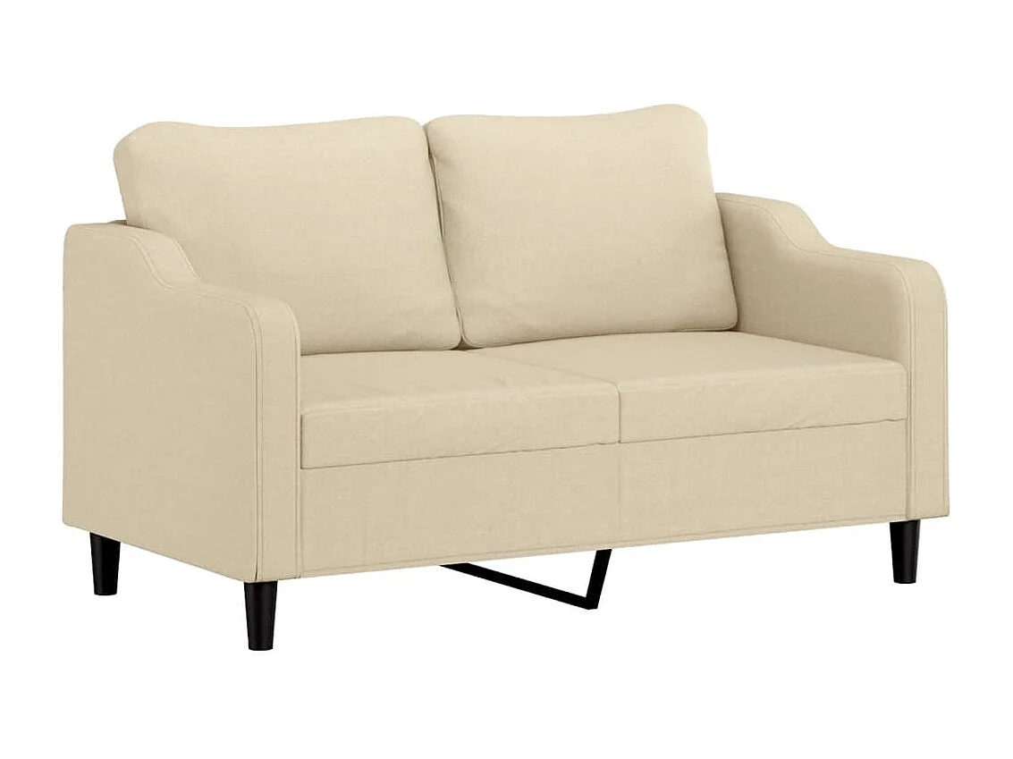 Set di Divani 3 pz con Cuscini Crema in Tessuto