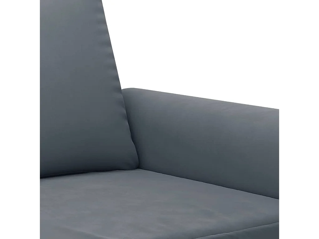 Set di Divani 2 pz con Cuscini Grigio Scuro in Velluto