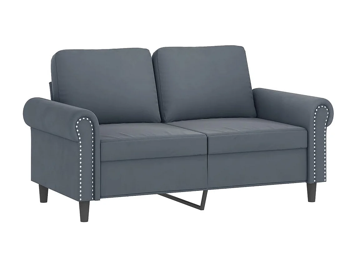 Ensemble de canapés 2 pcs avec coussins gris foncé velours