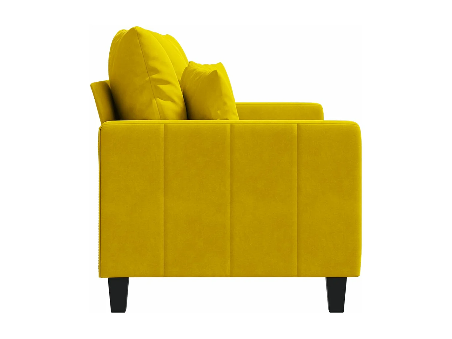 Canapé à 2 places Jaune 120 cm Velours