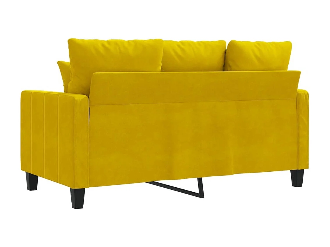 Canapé à 2 places Jaune 120 cm Velours