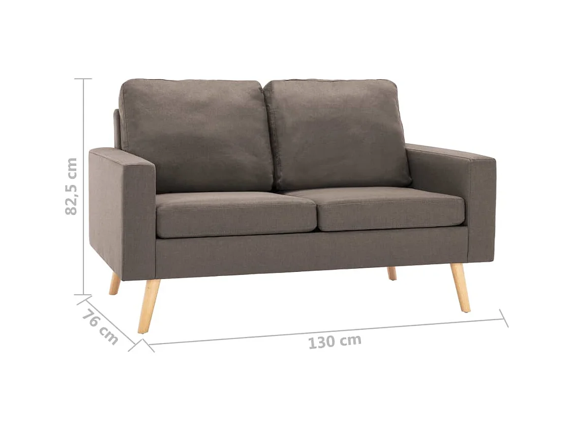Ensemble de canapés 2 pcs Tissu Taupe