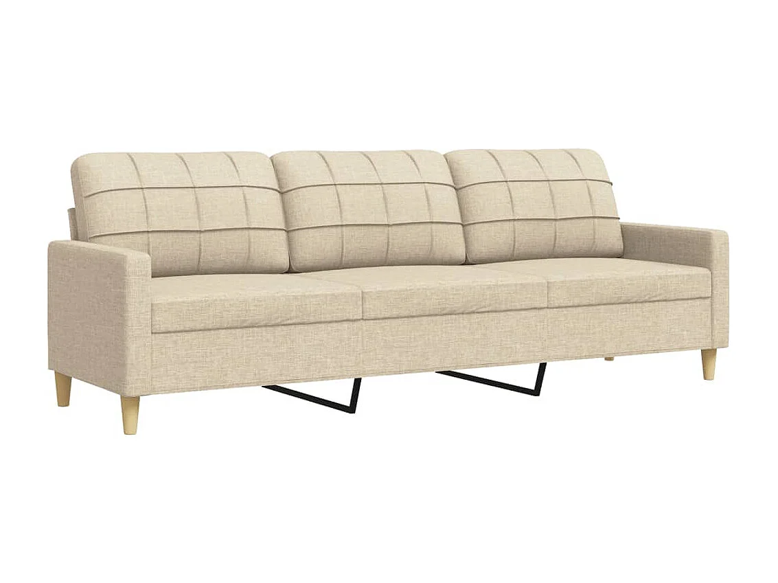 Sofá de 3 plazas de tela color crema 210 cm