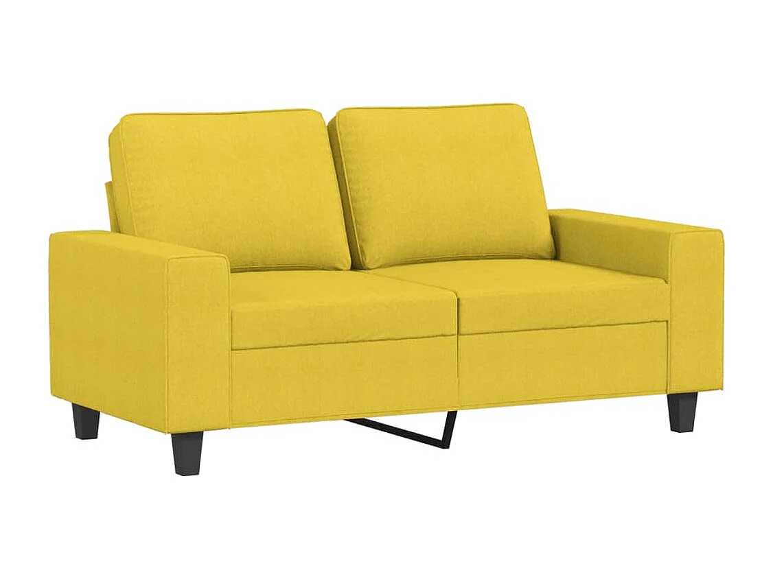 Canapé à 2 places Jaune clair 120 cm Tissu