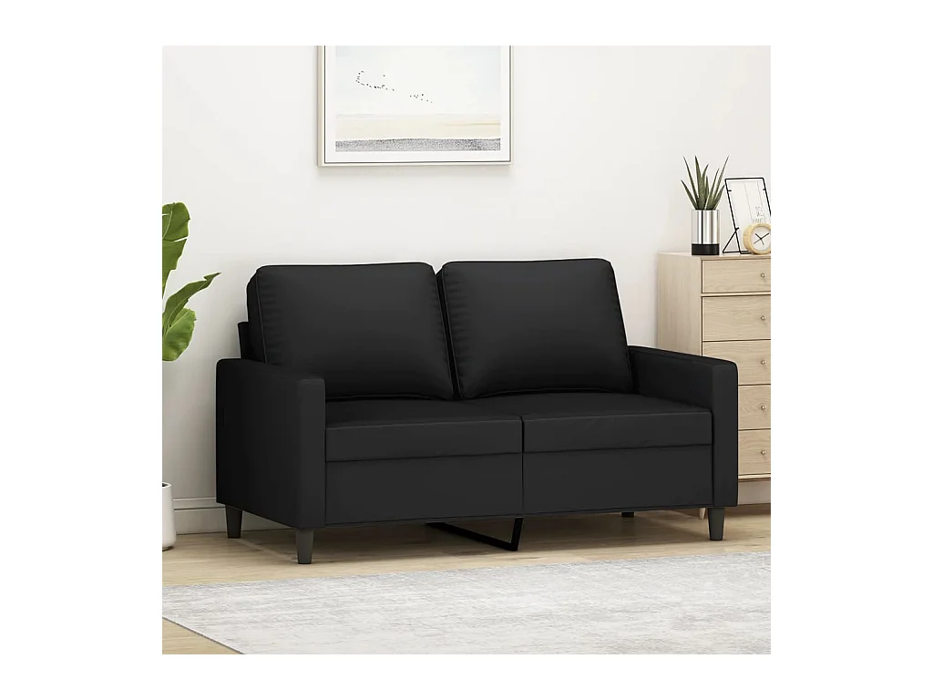 2-Sitzer-Sofa Schwarz 120 cm Samt