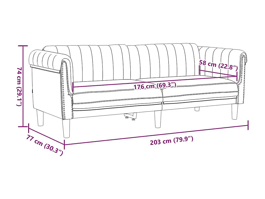 2-delige Loungeset fluweel bruin