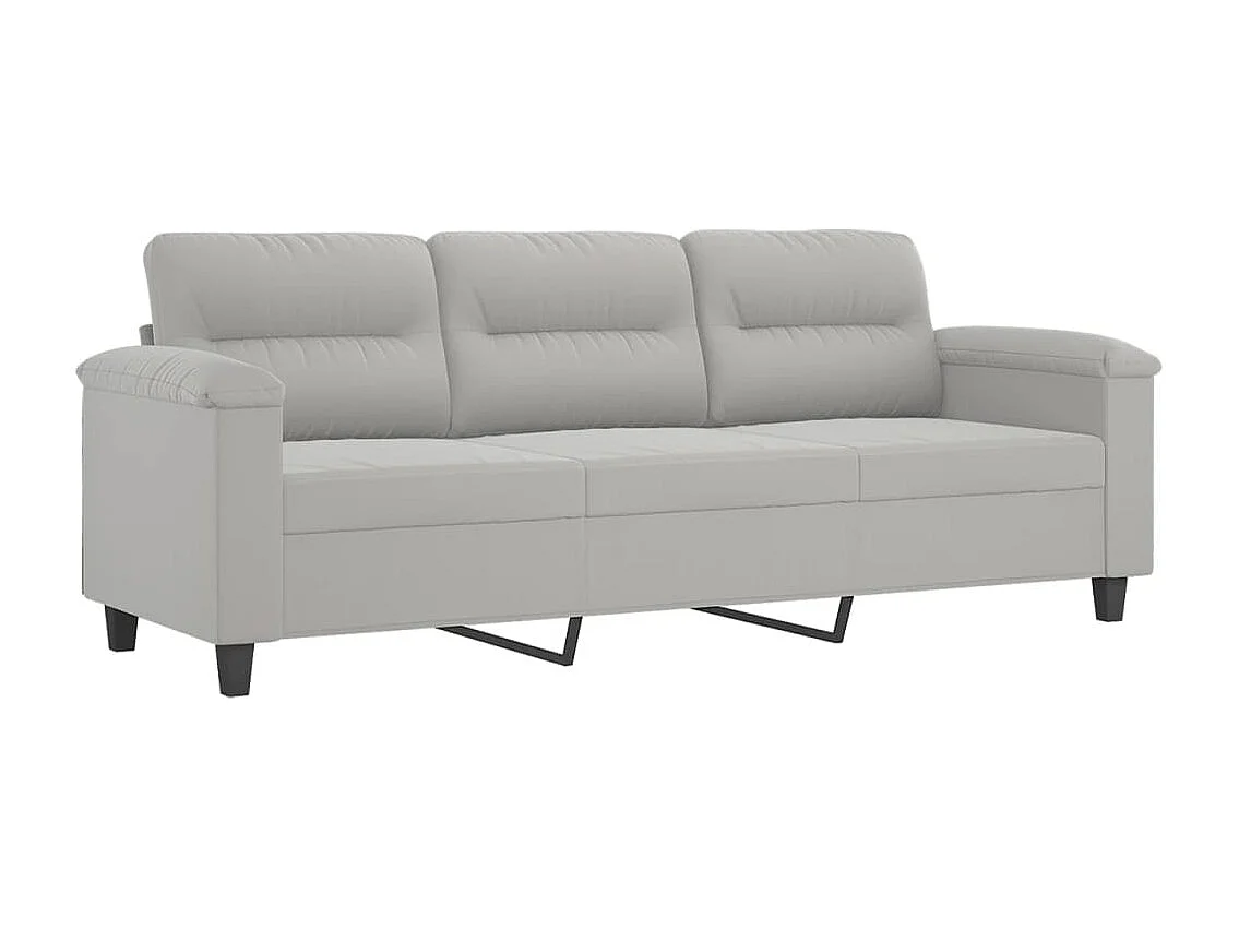 Ensemble de canapés 4 pcs coussins Gris clair Tissu microfibre