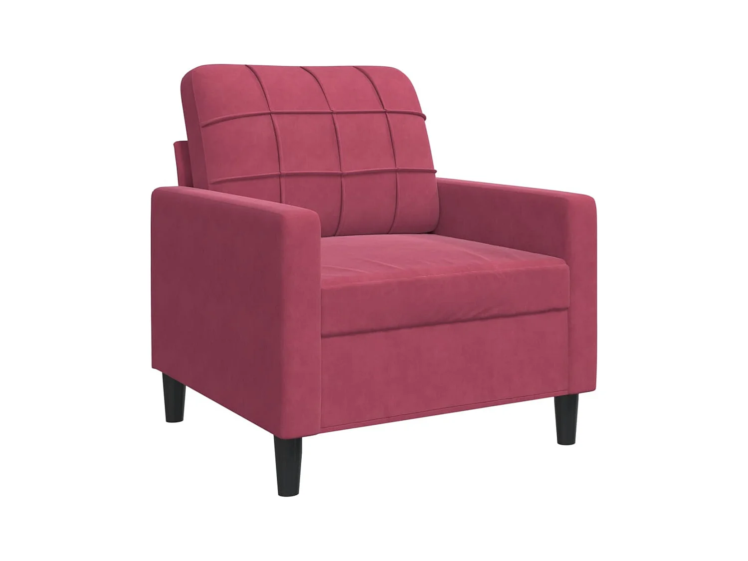 Ensemble de canapés 4 pcs avec coussins Rouge bordeaux Velours